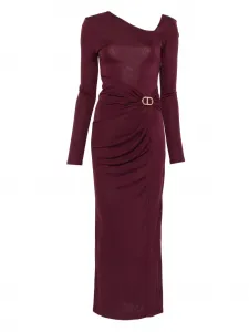 Драпированное платье макси асимметричного кроя TWINSET, фиолетовый