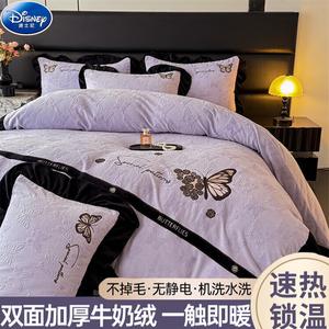 Disney Комплект постельного белья, 4 предмета, 250x260 см, пододеяльник 2.2 кг, стеганая юбка, Romeo-Purple