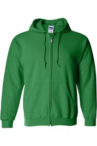 Толстовка унисекс для взрослых Gildan Heavy Blend с капюшоном и застежкой-молнией, цвет irish green