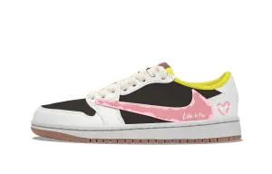 Jordan Трэвис Скотт x Air 1 Black White Трэвис Скотт x AJ1 низкие винтажные баскетбольные кроссовки унисекс