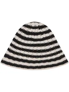 Шерстяная шапка бини в полоску Etro, черный