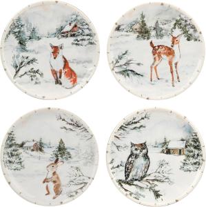 Certified International Winter Frost салатная/десертная тарелка 21,5 см, набор 4 шт, мультиколор