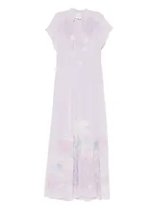 Платье макси с цветочным принтом Forte Forte, фиолетовый
