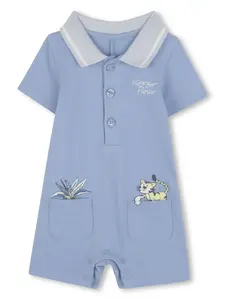 Ромпер с тигровым принтом Kenzo Kids, синий