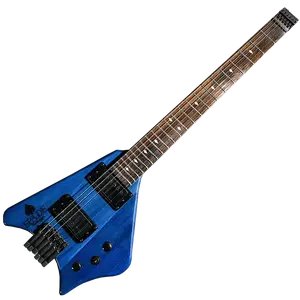 Электрогитара BootLegger Guitar Spade Gibson Scale 24.75 Headless Guitar With Case 2022 Blue Clear