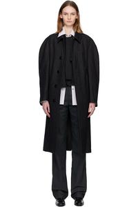 Серое пальто с рукавами реглан Lemaire, Black/Grey Melange