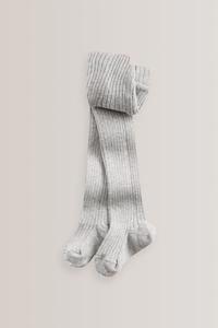 Ребристые колготки с высоким содержанием хлопка Next, серый