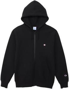 Мужская толстовка Champion C3-Q103 на молнии, 100% хлопок, с длинным рукавом, классический дизайн, вышивка в одну точку, толстовка с капюшоном на молнии, черный