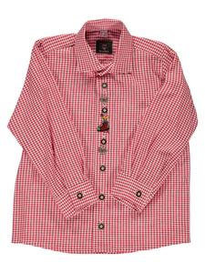 Детская традиционная рубашка Пурус средне-красного цвета OS-Trachten