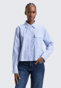 Блузка свободного кроя с деталями и пуговицами Tom Tailor Denim, Blue/White Strripe