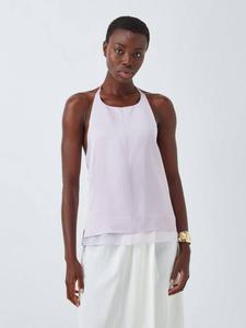Топ с запахом на шее из смеси льна и тенсела John Lewis, Lilac