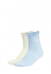 Носки Adidas Originals RUFFLE QUARTER 2 PACK, Crystal Sky/Off White/Light Blue