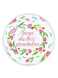 Mr. & Mrs. Panda Магнит с тюльпанами и надписью, выполненный в разных цветах