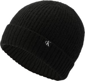Мужская роскошная шапка-манжет Calvin Klein Luxe Rib Cuff, Black