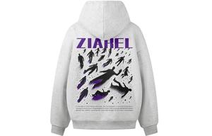 Толстовка Unisex Hooded Moderate Heavyweight ZIAREL, белый heather серый