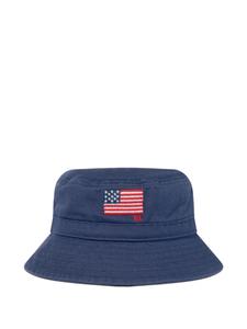 POLO RALPH LAUREN KIDS панама с вышитым флагом, синий