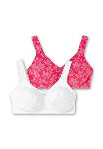 Рельефные бюстгальтеры без косточек, в упаковке 2 шт., цветочный и однотонный sheego, цвет Orchidee