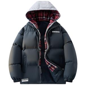 NOME Пуховик Unisex, Dark Gray (Red Plaid)