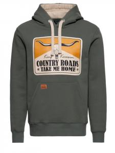 Толстовка King Kerosin Country Roads оливково-зеленого цвета King Kerosin