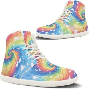 Pugasmiru Женские зимние ботинки Barefoot с широкой пяткой, с утеплителем, для прогулок на улице, противоскользящие, с белой подошвой