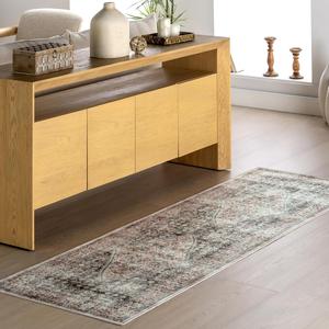 Ковер nuLOOM, 77 x 244 см, с машинной стиркой, водонепроницаемой поверхностью, устойчивый к пяткам, винтажный традиционный ковер для гостиной, столовой, офиса, Nemy Sage Green