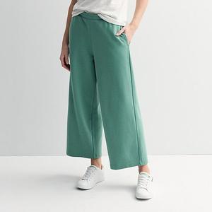 Женские брюки wide leg из френч тери Sonoma Goods For Life, Suede Green