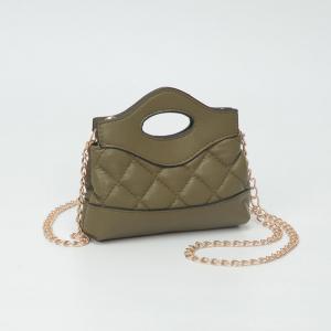 Миниатюрная стеганая сумка через плечо из гладкой искусственной кожи FASHNZFAB, оливково-зеленый