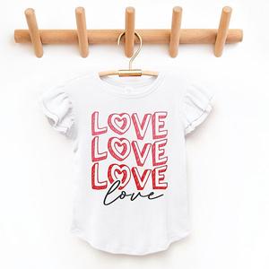 Футболка Love stacked sketched с рукавами-флай The Juniper Shop, White