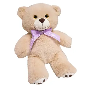 Трехцветный плюшевый мишка с бабочкой Bow Tie, плюшевая кукла, высота 25см/35см XUANBEIBEI, светло-коричневый