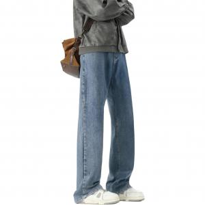 Джинсы унисекс, брюки прямого кроя средней жесткости Fido Dido, medium синий (thickened and fleece-lined fall winter)