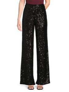 Широкие брюки с пайетками Lavenia Ramy Brook, черный