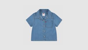 Джинсовый топ из слоновой кости для девочек 2–4 лет Levi's, Blue Wave Light - Light Wash