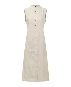 Платье без рукавов с воротником-стойкой Loulou Studio, белый