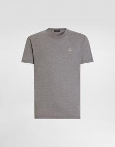 Хлопковая футболка с биркой Dolce & Gabbana, серый