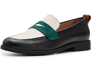 Женские лоферы Cole Haan Stassi Penny, Black/Ivory Leather/Rainforest/Tobacco