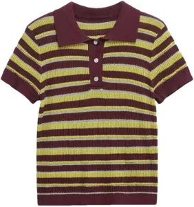 Женская повседневная поло в полоску Kelsiop