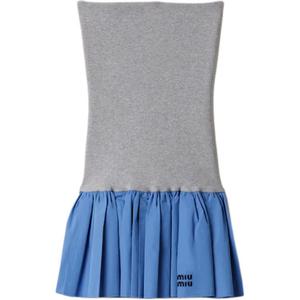 Panelled Mini Skirt MIU MIU, синий