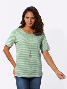 Полосатая рубашка в полоску цвета эвкалипта и экрю WITT WEIDEN