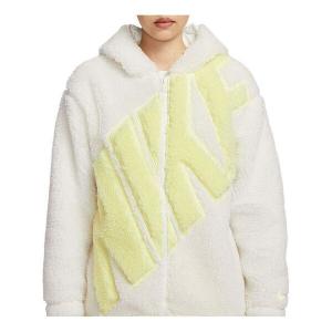 Куртка (WMNS) Nike Logo Sherpa Jacket 'White Yellow', белый