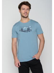 Футболка Bike Mountain Pines лимонно-синего цвета GreenBomb