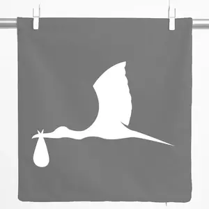 Декоративная наволочка Huuraa с изображением аиста и младенца, подарочная, 40x40 см, серо-стальной хлопок, с изображением аиста и младенца Hellweg Druckerei