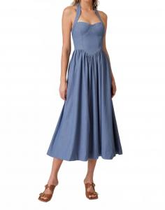 Платье Raquel миди в голубом цвете Line and dot