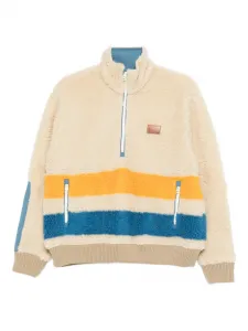 Джемпер с молнией до половины и полосатыми деталями Filson, светло-бежевый