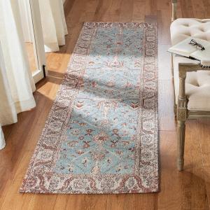 Ковер-дорожка SAFAVIEH, 69 x 244 см, Classic Vintage Collection, Blue & Red, дизайн Oriental Distressed Cotton, легкий уход, идеален для помещений с высокой проходимостью в гостиной, спальне (CLV303A)