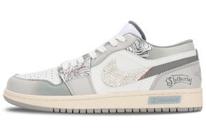Air 1 Low 'Vintage Grey' низкие детские баскетбольные кроссовки белый серый подростки Jordan, Year of The Dragon and Snake