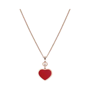 Кулон Chopard Happy Hearts - Подвеска, розовое золото, бриллиант, сердолик