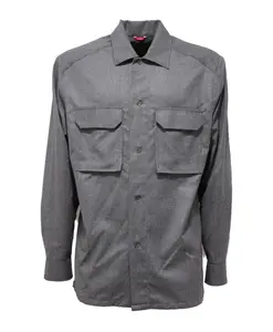 Легкая шерстяная куртка в стиле сафари, серая. Bagutta, серый