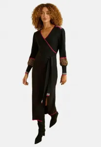 Платье-Свитер Love & Roses, Black Animal Rainbow Stripe