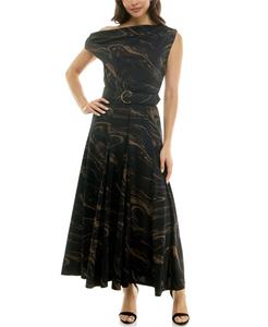 Женское платье А-силуэта с поясом и открытыми плечами Taylor, Bronze Black