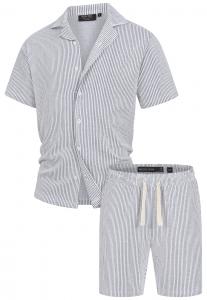 Короткая пижама INDICODE JEANS Lino, темно-синий